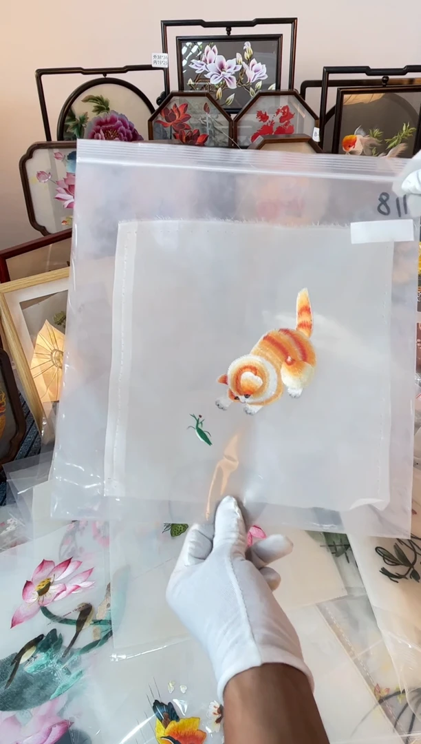 织绣纯手工苏绣双面绣绣布118