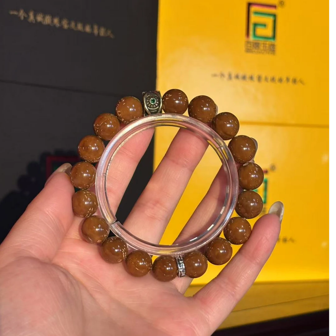 咖黄皮正圆光珠12mm diy全视之眼