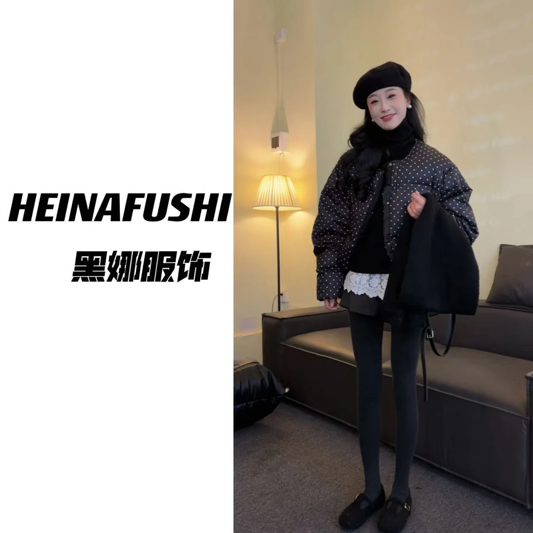 HEINA清仓 韩系波点减龄棉服 1183