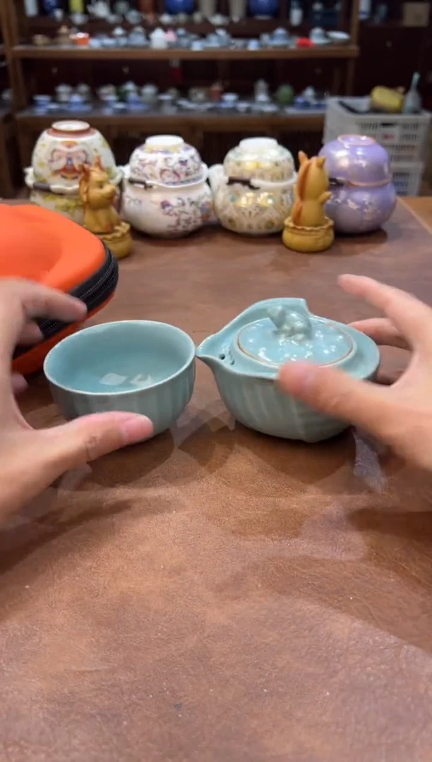 真的很便宜会开片的旅行茶具