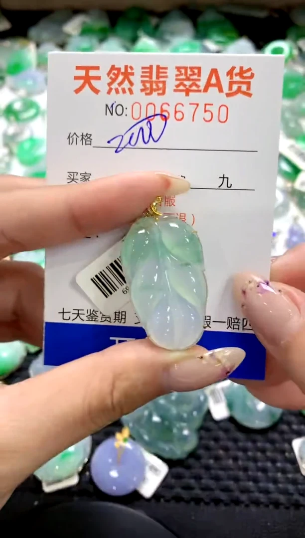 翡翠18K金镶嵌颈饰1