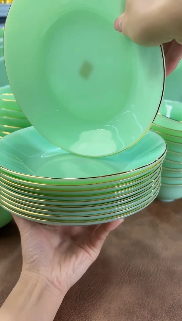 玉瓷8英寸深盘10个景德镇陶瓷