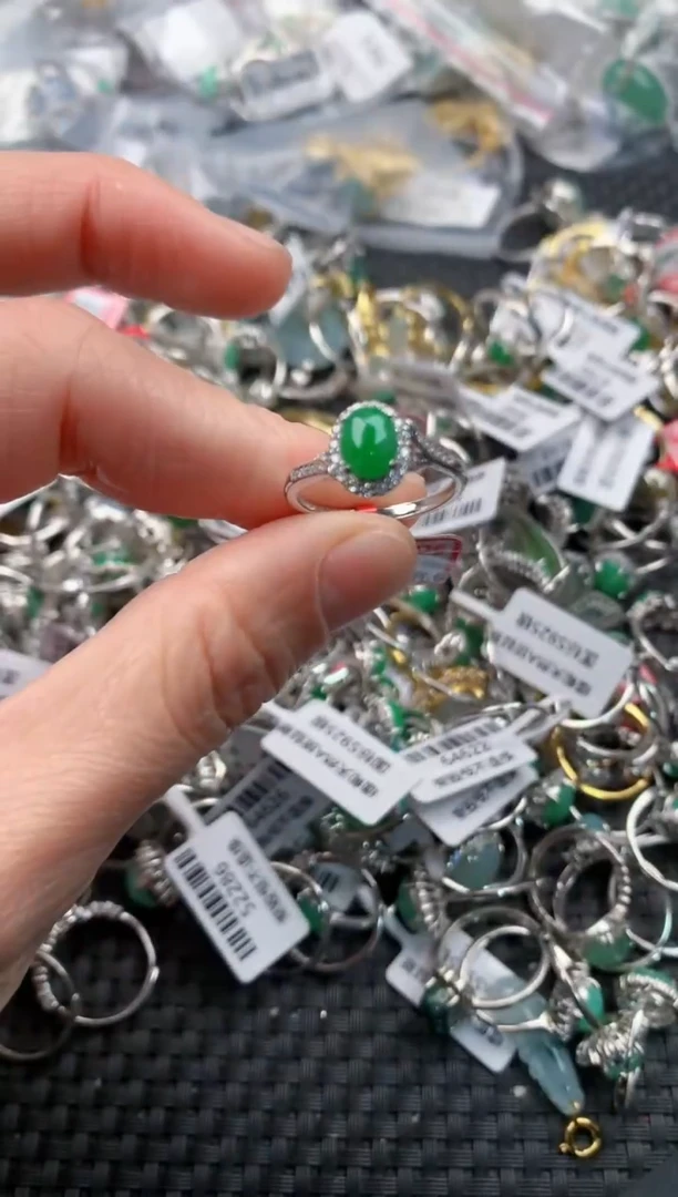 银S925镶嵌戒指翡翠1                         1