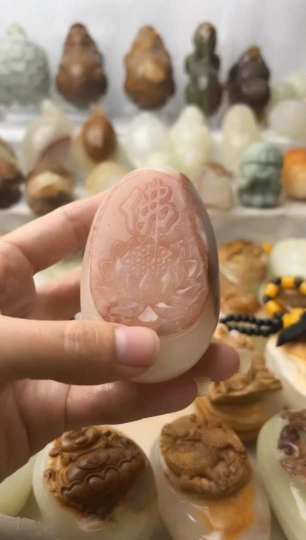 石材古青石棉纹正常不退换佛莲花