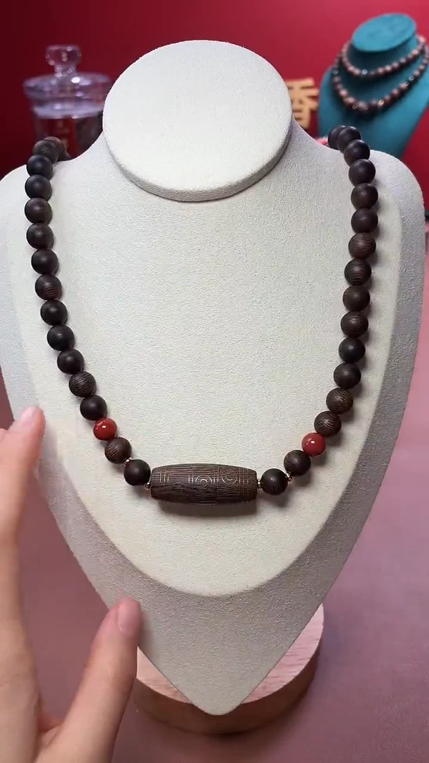 沉香手串【双十二限定款】沉水越南芽庄白棋古董瘤疤08三圈