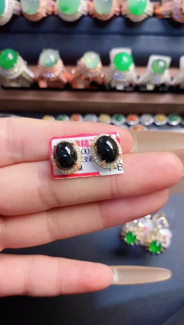 银S925镶嵌戒指翡翠天然