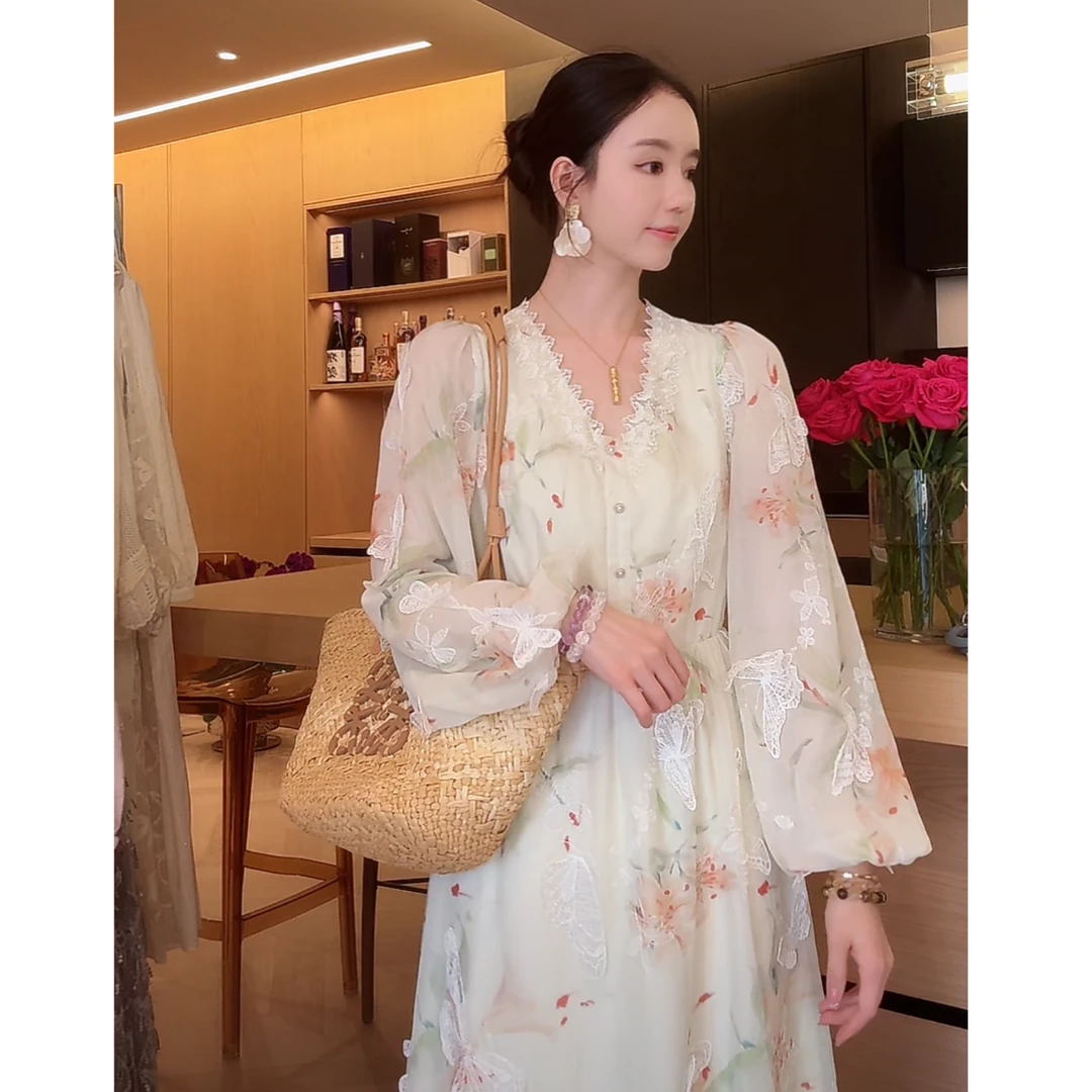 Zwinnie/詹维尼【春意蕾丝蝴蝶-独家系列】连衣裙 GSW202506