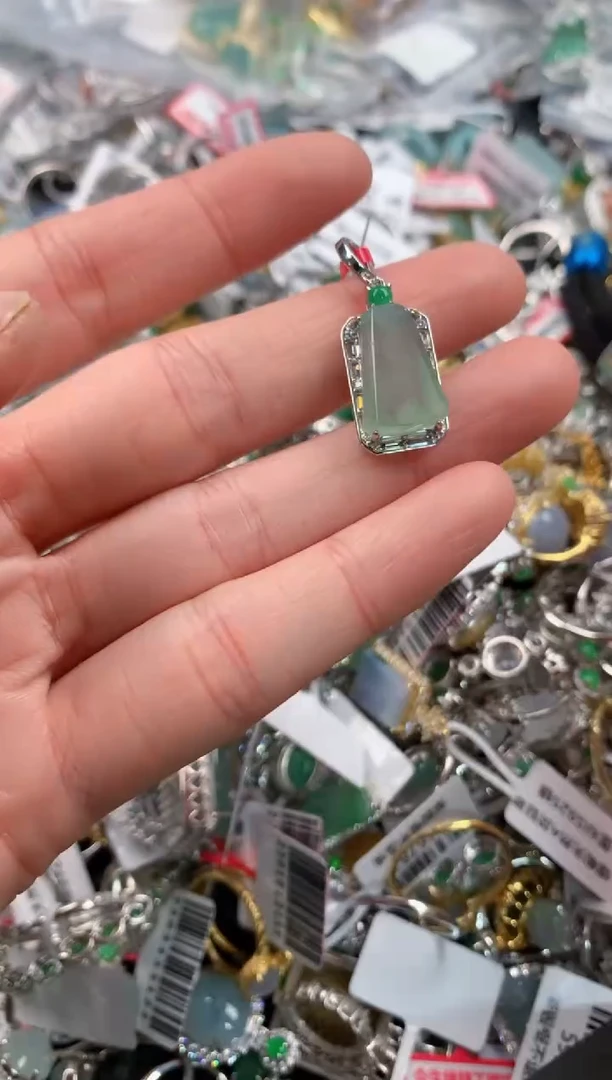 银S925镶嵌戒指翡翠3                  5