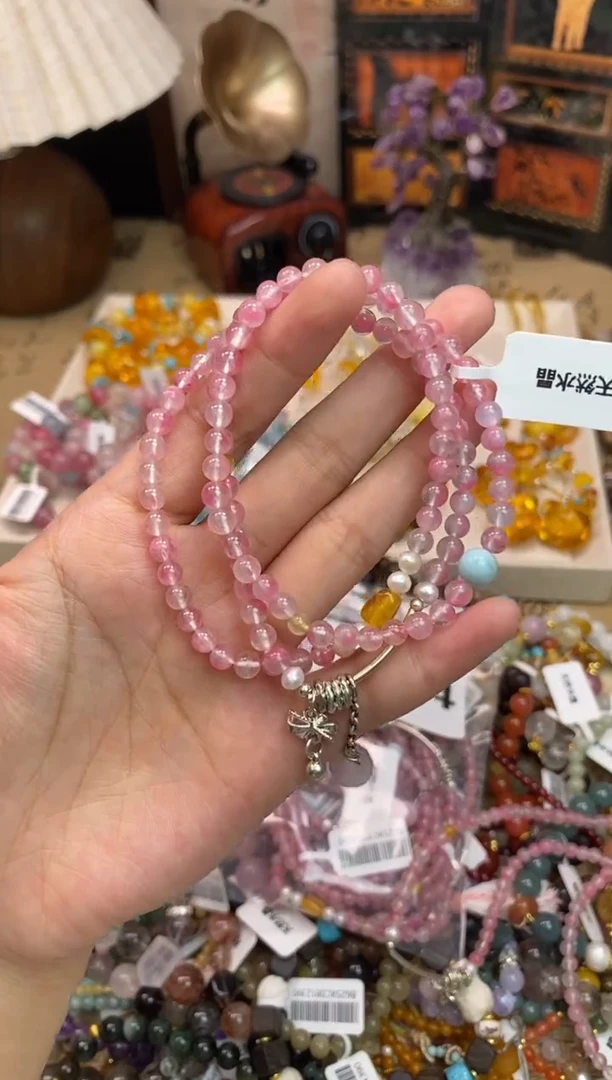 银S925镶嵌蔷薇辉石手饰454
