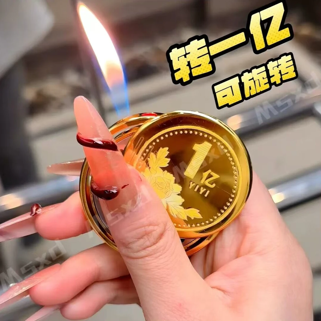 2025新年“赚一亿”打火机“转大钱”炫酷个性全合金电镀充气送男女友