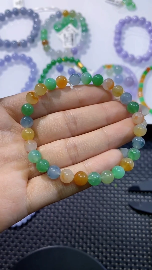 散珠翡翠卡7多宝手串