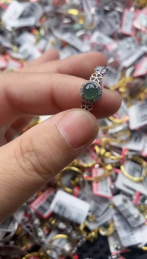 【闪购商品】翡翠戒指银S925镶嵌33333---6