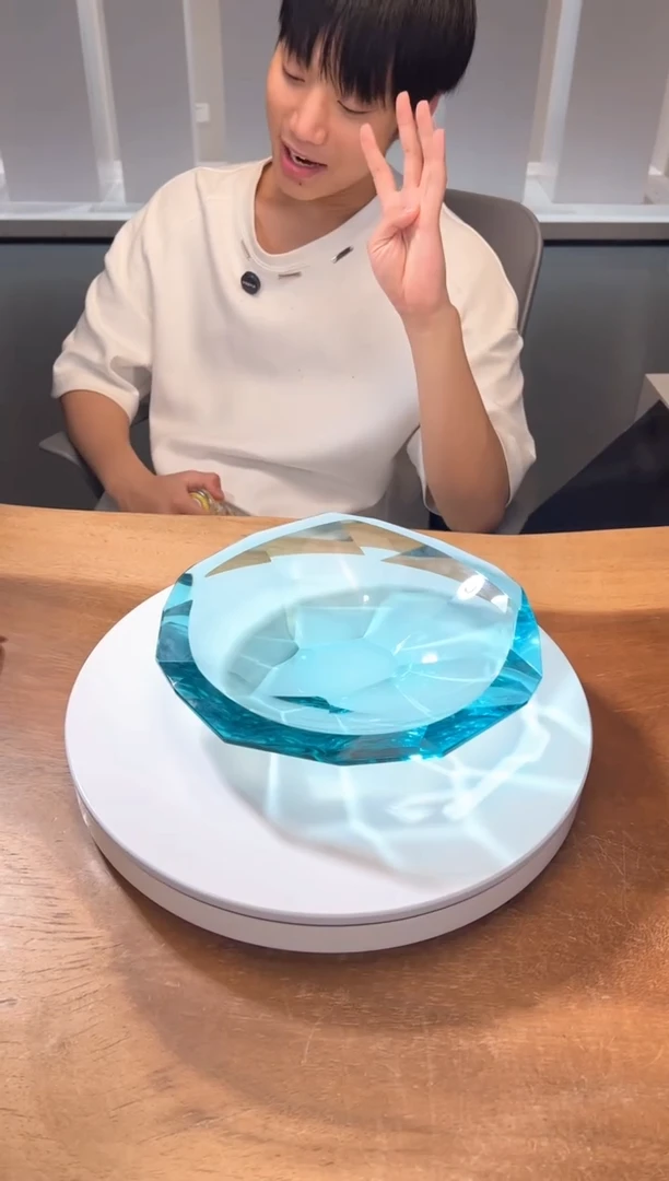 茶宠巴比特美学 冰蓝色多边盘