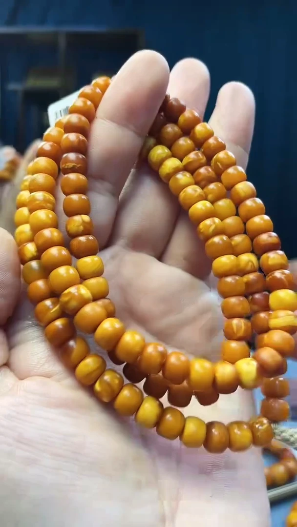 琥珀颈饰未镶嵌蜜蜡老型佛珠