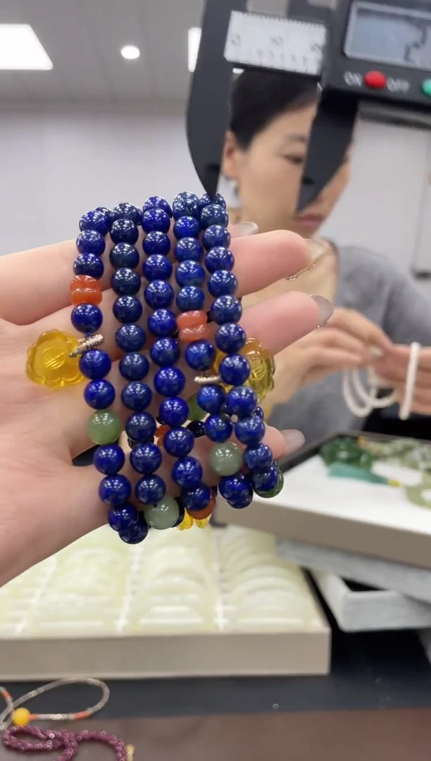 青金石未镶嵌手串多样性拍一发一7mm