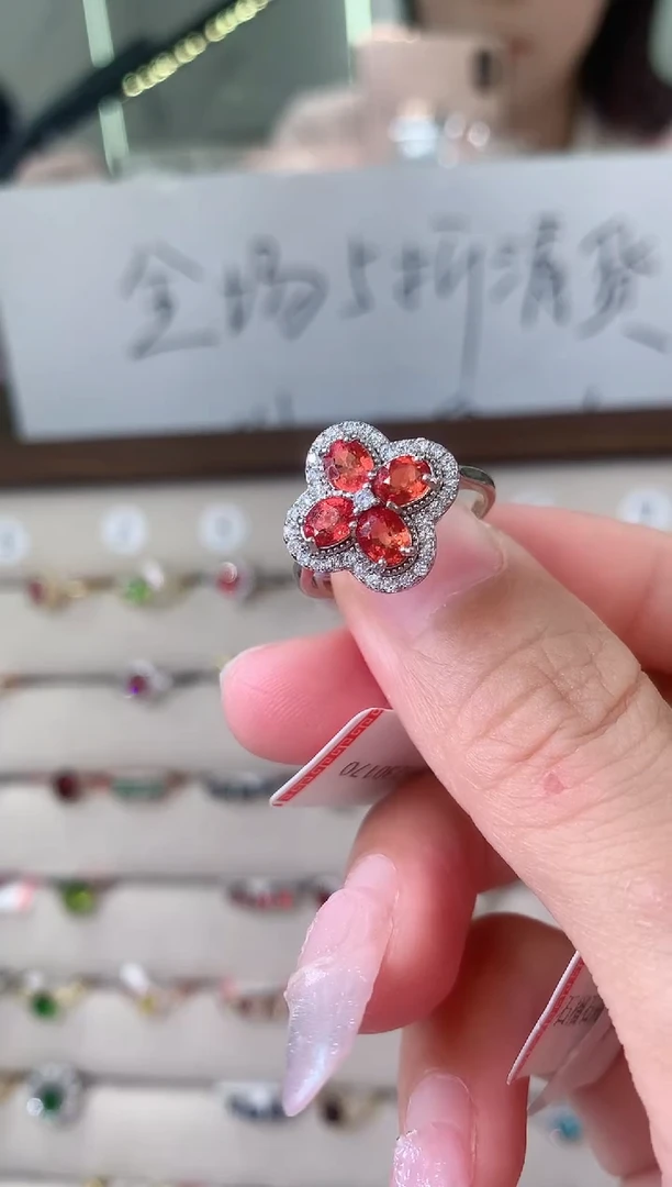 【闪购商品】彩色蓝宝石戒指银S925镶嵌46-50