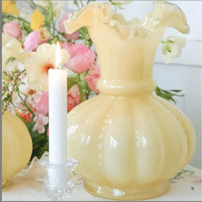 新 奶油折纸南瓜芬顿琉璃花瓶摆件