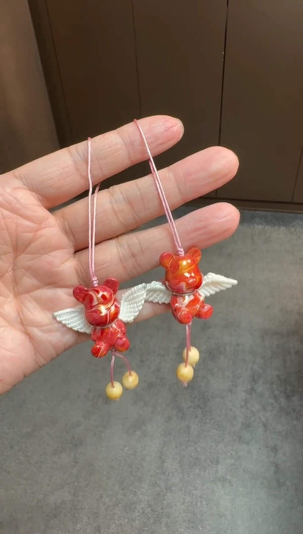 非遗工艺大漆“天使熊”红色多样性发其一