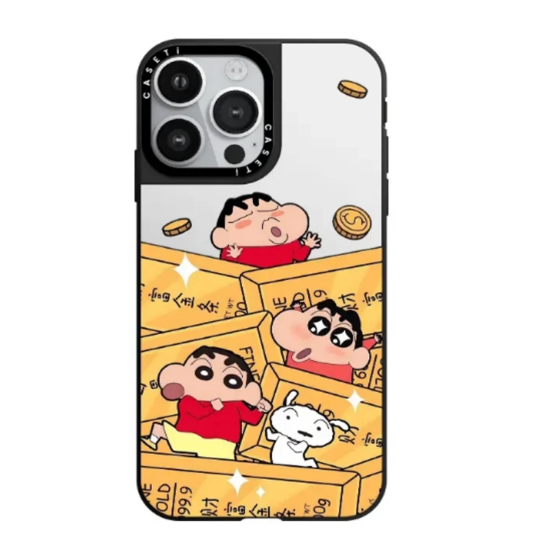 case发财小新适用苹果17promax手机壳14/15卡通16pro手机保护壳17