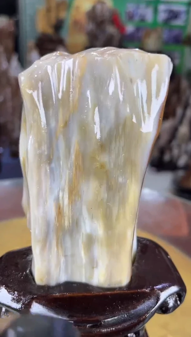 缅甸天然树化玉精品摆件