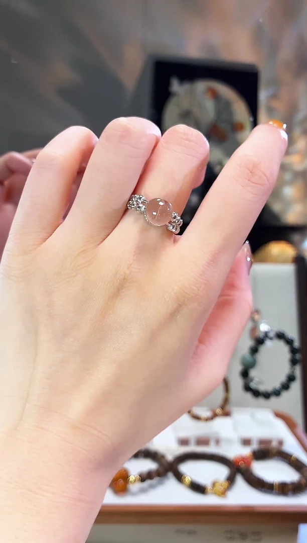 银S925镶嵌手链水晶 YUJIN原创-天然水晶戒指