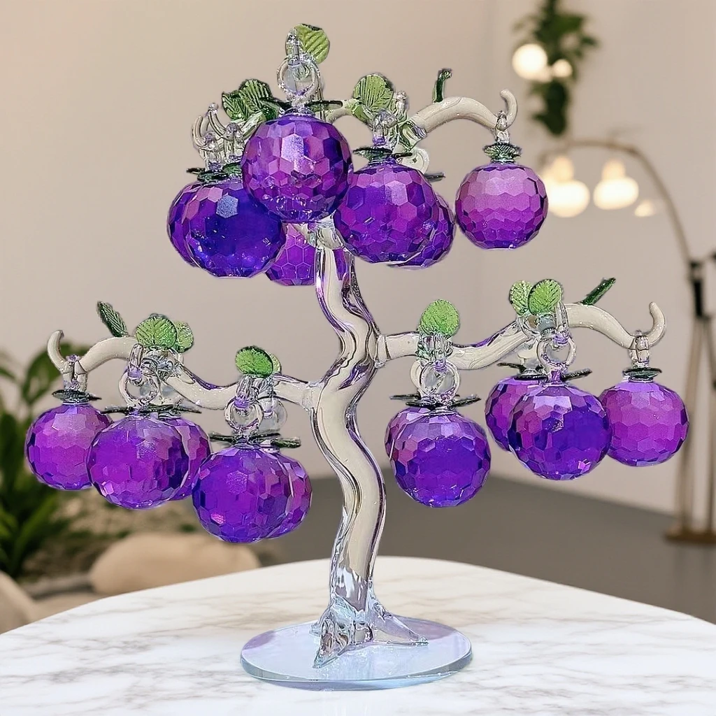 18挂紫色苹果树家居生活乔迁新居礼物摆件