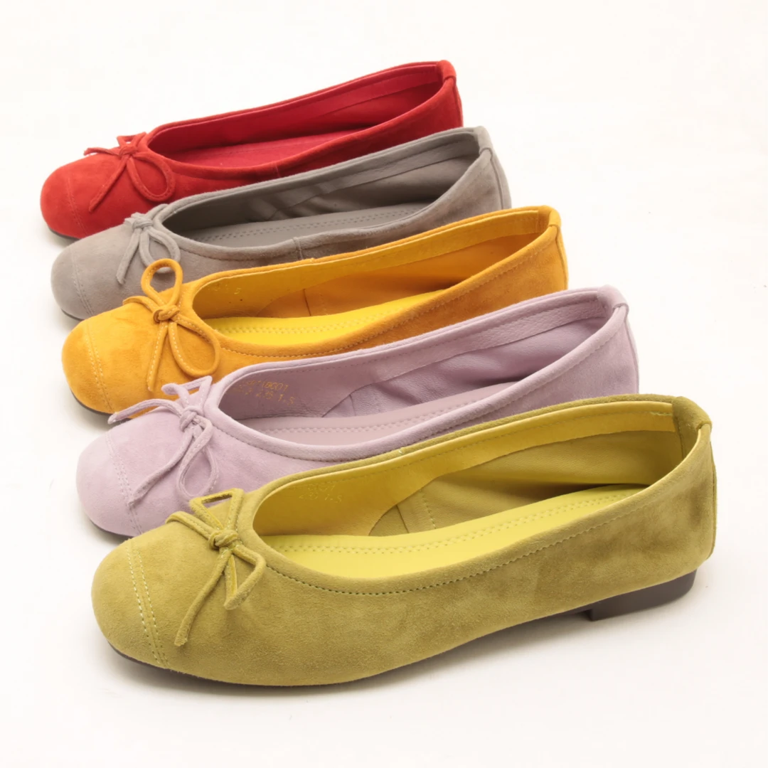 6544春夏新款欧货蝴蝶结浅口平底单鞋女百搭舒适软底蛋卷鞋