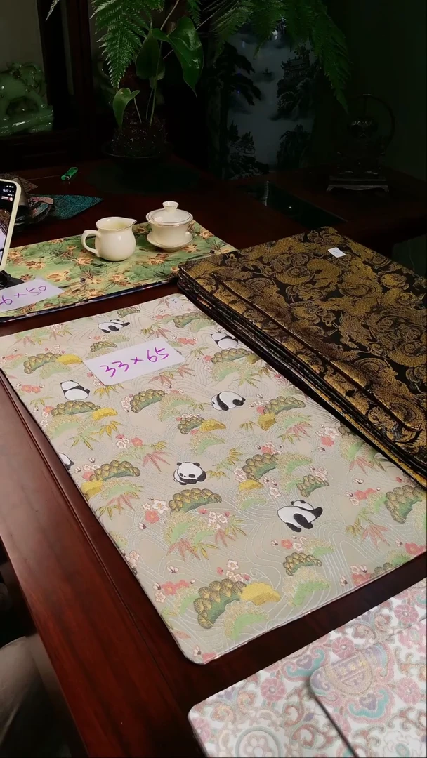 【熊猫双面】中国风干泡织锦茶席26*50