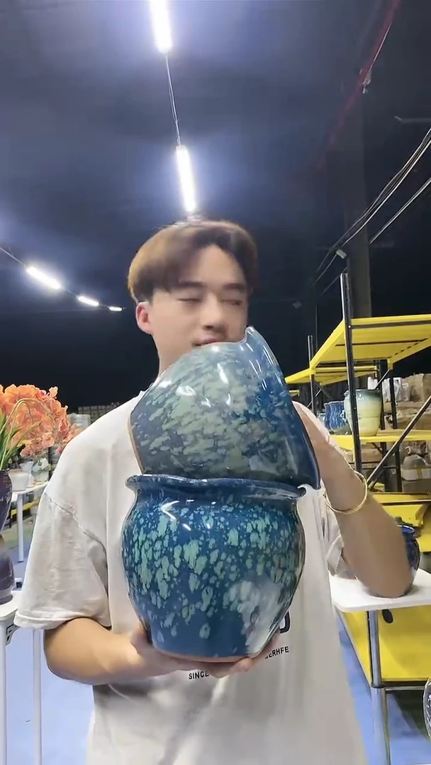 宜兴紫砂粗陶花盆