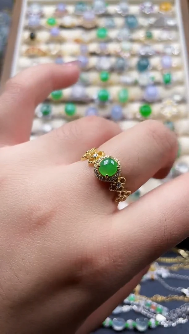 银S925镶嵌戒指翡翠42