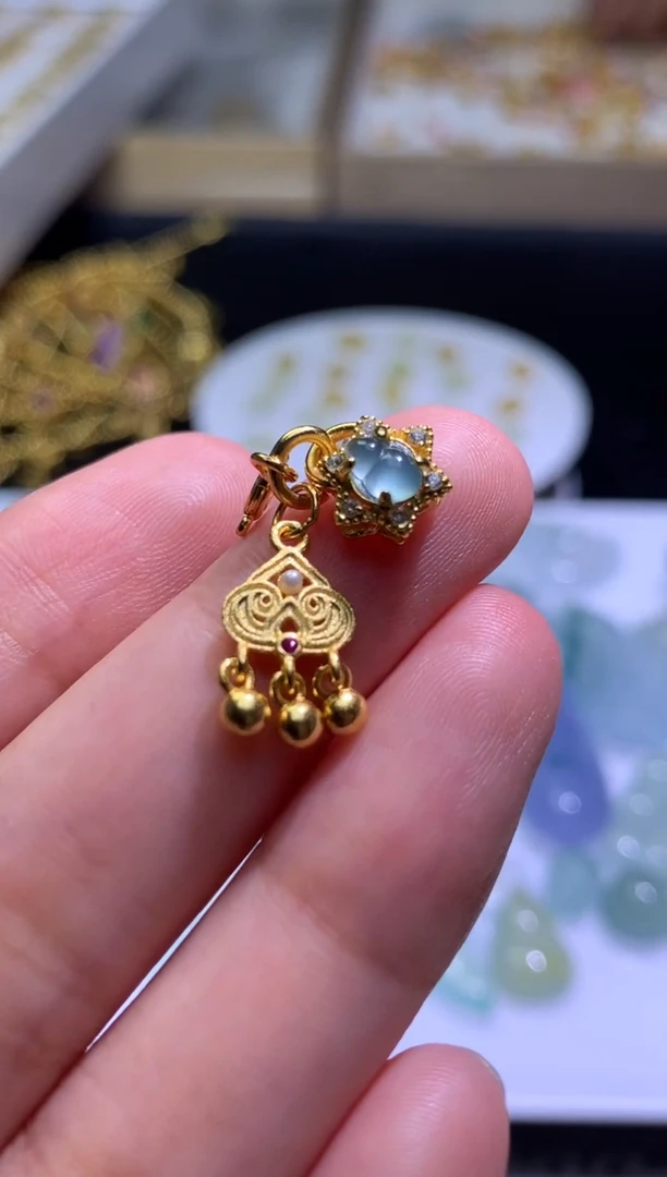 翡翠银S925镶嵌颈饰净货