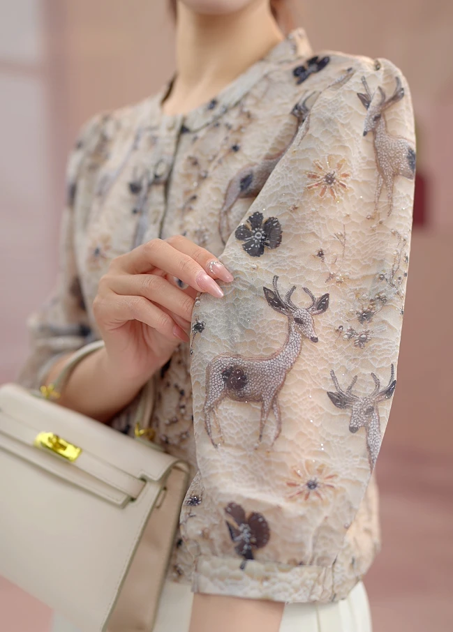 Y1177[高品质]气质优雅时尚碎花衬衫(西湖）012