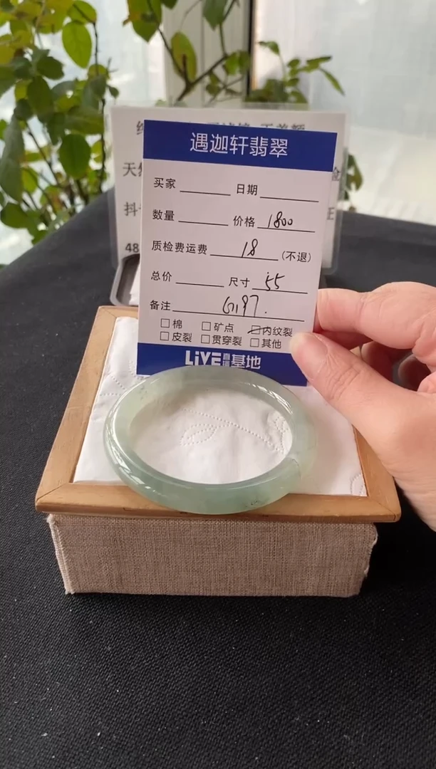未镶嵌手镯翡翠55.2圈口 G197编码