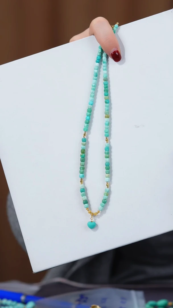 【闪购商品】绿松石项链18K金镶嵌1