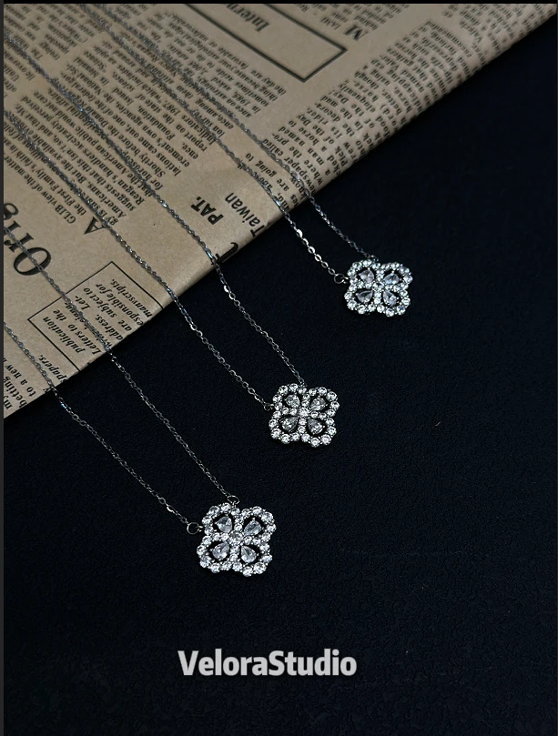 吊坠925银 Velora薇珞【满钻四叶草】轻奢高级感项链小众女款气质