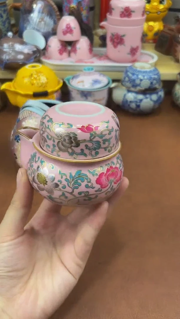 陶瓷茶具摆件旅行套组