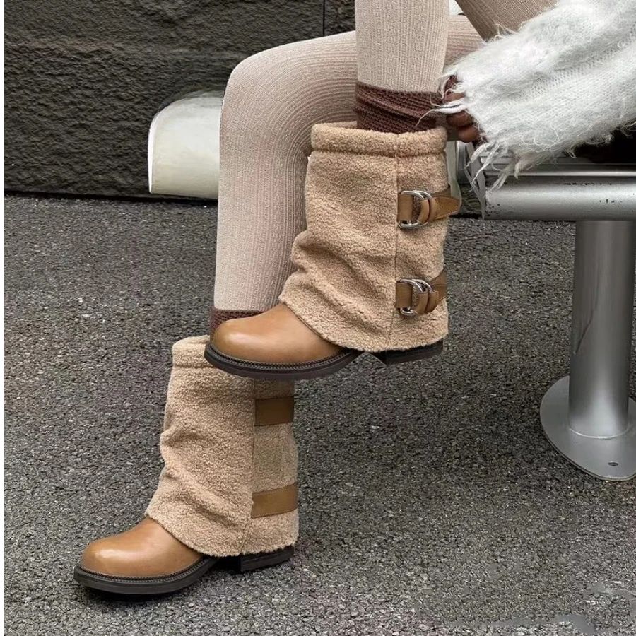 7716-A9-毛绒裤管靴女鞋
