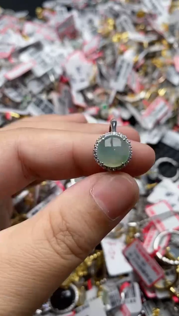 【闪购商品】翡翠戒指银S925镶嵌7777---8