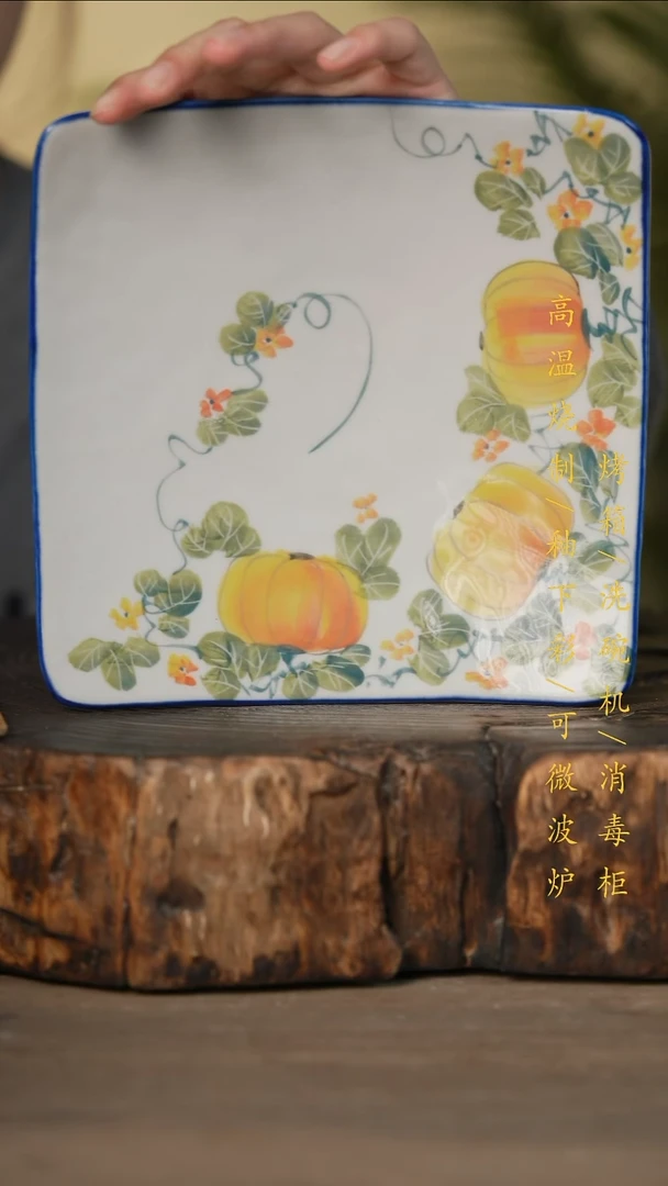 瓷片景德镇高温釉下彩可微波烤箱洗碗机