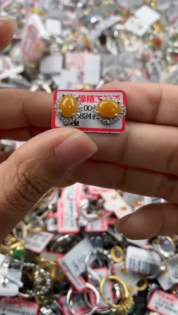 银S925镶嵌戒指翡翠444            3