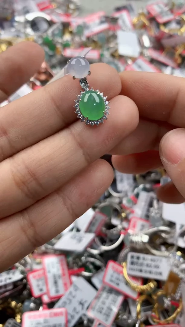 银S925镶嵌戒指翡翠333                8