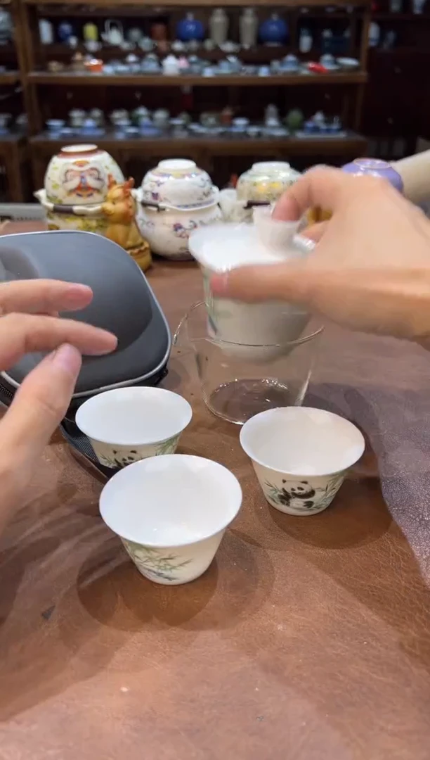 真的很便宜超好看会开片的旅行茶具