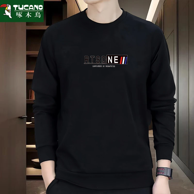 啄木鸟2025款重磅卫衣春秋重磅圆领长袖潮流ins新款情侣百搭上衣