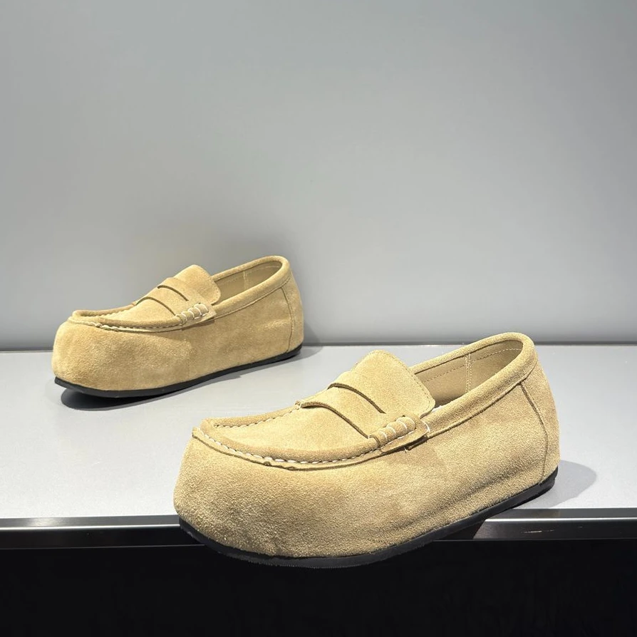 2025新款秋季复古厚底休闲勃肯鞋男一脚蹬包头半拖鞋无后跟穆勒鞋