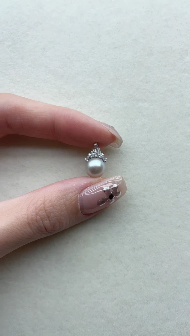 银S925镶嵌海水珍珠吊坠1