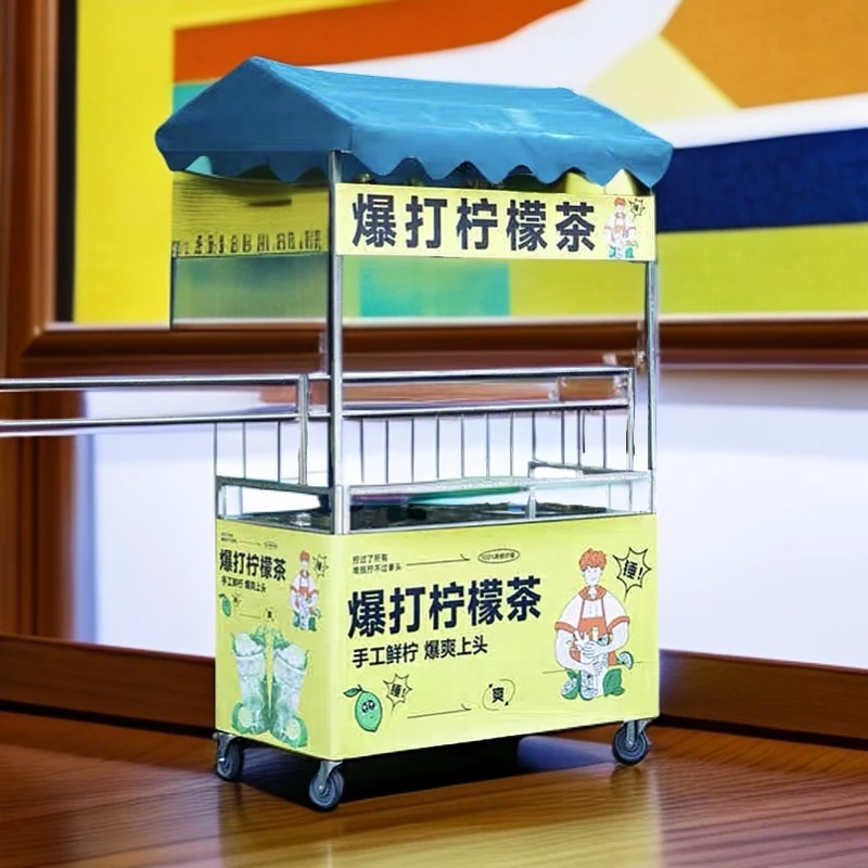 【折叠款】摆摊小推车可折叠便携式夜市橙汁摆地摊专用小吃车大轮子