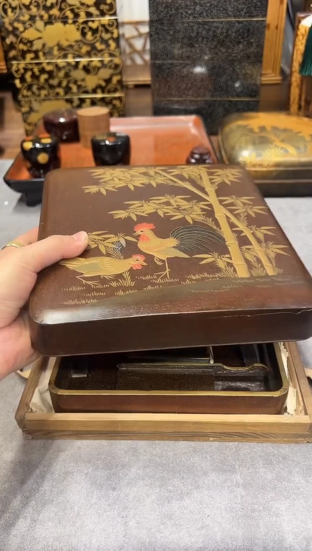 宝***哥满金梨地 砚盒（明治43）
