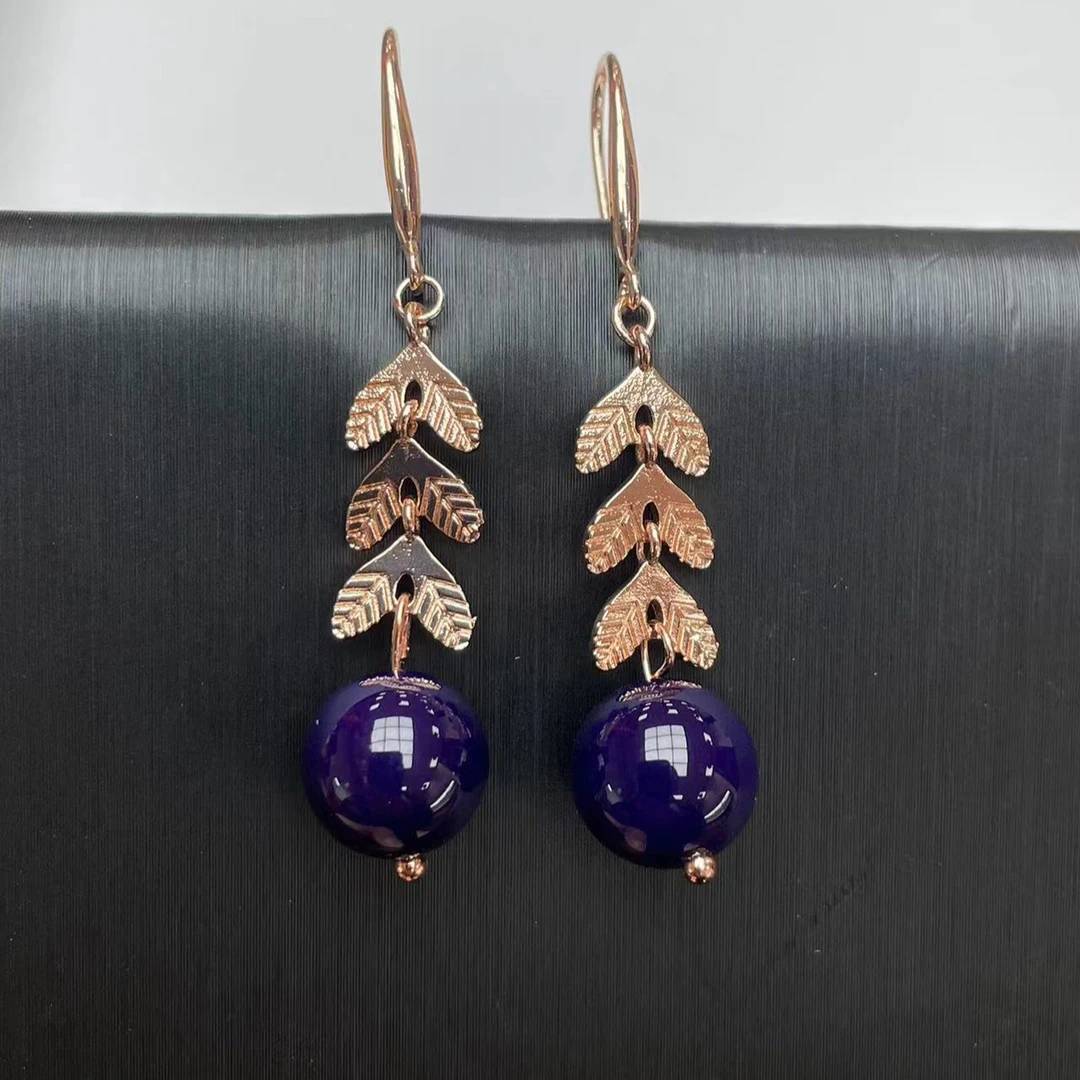 优选设计款高玉化舒俱来紫俱来玛瑙耳环多样性发货拍一发一