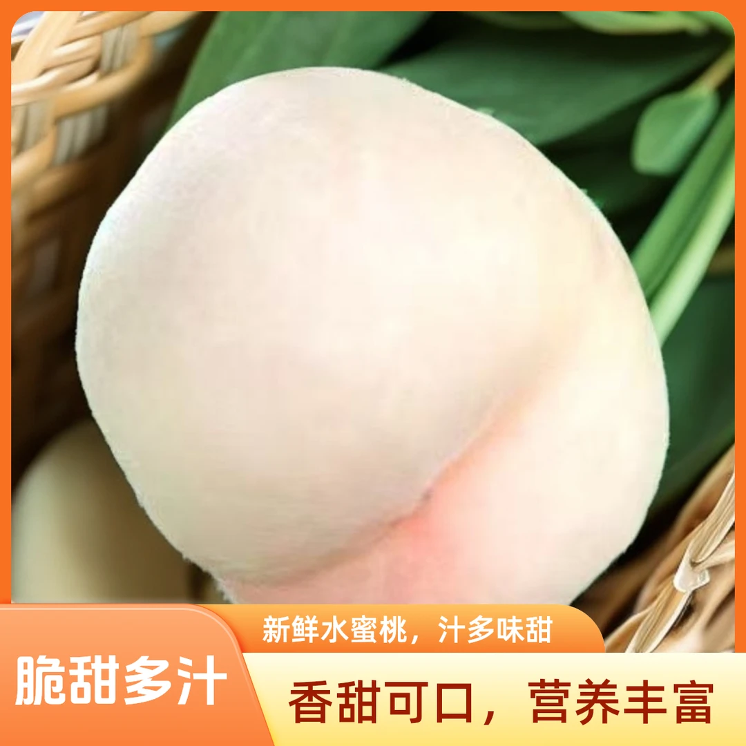 山东蒙阴头茬奶油白玉桃新鲜应季脆甜多汁现摘孕妇水果大白毛桃