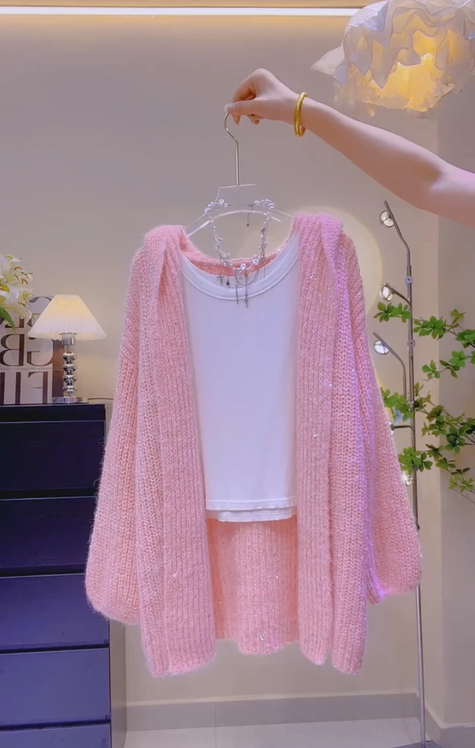 欧货2025秋冬新款时髦减龄慵懒风百搭长袖针织毛衣开衫上衣外套女